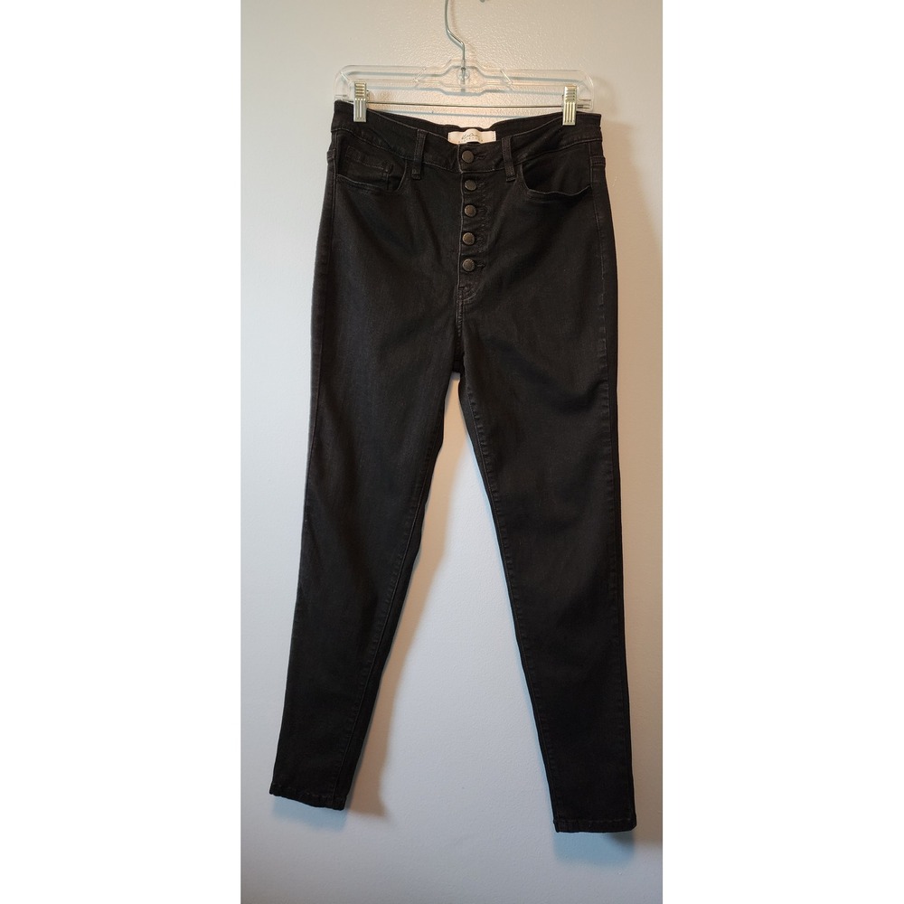 KanCan Signature Skinny Jeans Womens 29 Black Button Fly High Rise EUC